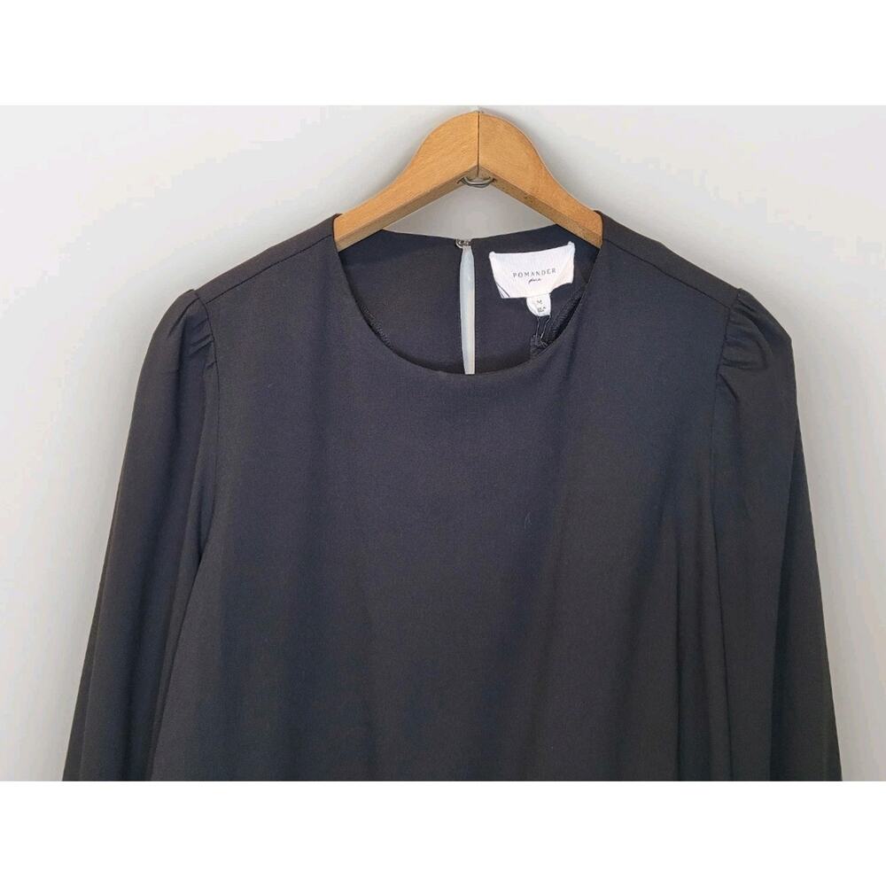 Tuckernuck Pomander Place Black Carlota Long Sleeve Peplum Blouse Medium New - Picture 4 of 14
